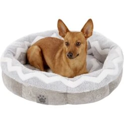 Precision Pet Products SnooZZy Round Shearling Bolster Dog Bed -Cozy Paws 156208 PT3. AC SS1800 V1566421112