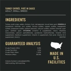 Purina Pro Plan Focus Small Breed Turkey Entree Grain-Free Wet Dog Food -Cozy Paws 156341 PT4. AC SS1800 V1669909316