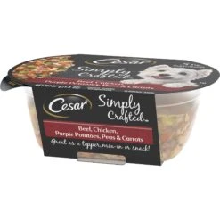 Cesar Simply Crafted Beef, Chicken, Purple Potatoes, Peas & Carrots Adult Wet Dog Food Topper -Cozy Paws 156807 PT2. AC SS1800 V1695649400