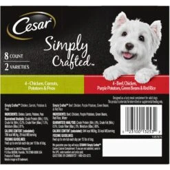 Cesar Simply Crafted Variety Pack Chicken, Carrots, Potatoes & Peas & Beef, Chicken, Purple Potatoes, Green Beans & Red Rice Adult Wet Dog Food Topper -Cozy Paws 156811 PT1. AC SS1800 V1695655212