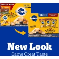 Pedigree Choice Cuts In Gravy Variety Pack, Hickory Smoked Chicken Flavor, Grilled Chicken Flavor In Sauce & Filet Mignon Flavor In Gravy Adult Wet Dog Food Pouches -Cozy Paws 156843 PT1. AC SS1800 V1545843808