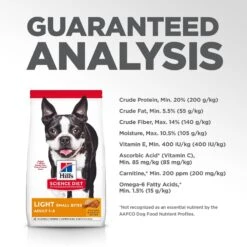 Hill's Science Diet Adult Light Small Bites With Chicken Meal & Barley Dry Dog Food -Cozy Paws 157805 PT8. AC SS1800 V1605840172
