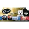 Cesar Bacon Feast Loaf & Topper Variety Pack Small Breed Adult Wet Dog Food Trays