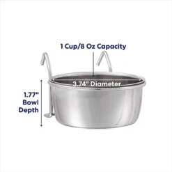 Frisco Stainless Steel Kennel Bowl Dog & Cat Bowl -Cozy Paws 159871 PT1. AC SS1800 V1692728193