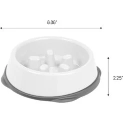 IRIS USA Non-Slip Rubber Slow Feeder With Raised Bumps Dog & Cat Bowl -Cozy Paws 159938 PT1. AC SS1800 V1598650276