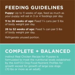 Instinct Original Puppy Grain-Free Real Chicken Recipe Wet Canned Dog Food -Cozy Paws 160770 PT8. AC SS1800 V1668200004