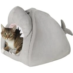 Frisco Novelty Shark Covered Cat & Dog Bed -Cozy Paws 165339 PT5. AC SS1800 V1578443454
