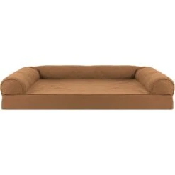 FurHaven Quilted Cooling Gel Bolster Cat & Dog Bed With Removable Cover -Cozy Paws 172297 PT2. AC SS1800 V1619661758