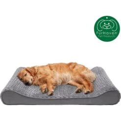 FurHaven Ultra Plush Luxe Lounger Orthopedic Cat & Dog Bed With Removable Cover -Cozy Paws 172406 PT3. AC SS1800 V1625263385