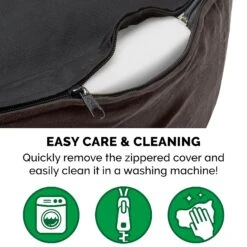 FurHaven Faux Sheepskin & Suede Orthopedic Bolster Dog Bed With Removable Cover -Cozy Paws 173080 PT6. AC SS1800 V1612507570