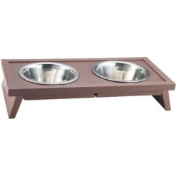 New Age Pet EcoFLEX Elevated Double Diner Dog Bowl -Cozy Paws 175296 PT1. AC SS1800 V1563549141