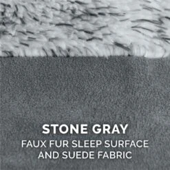 FurHaven Two Tone Faux Fur & Suede Deluxe Chaise Cooling Gel Dog & Cat Bed With Removable Cover -Cozy Paws 176048 PT8. AC SS1800 V1601491289
