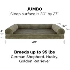 FurHaven Faux Fur Cooling Gel Bolster Cat & Dog Bed With Removable Cover -Cozy Paws 176134 PT4. AC SS1800 V1690221950