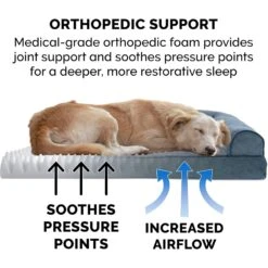 FurHaven Faux Fleece Orthopedic Bolster Cat & Dog Bed With Removable Cover -Cozy Paws 178112 PT6. AC SS1800 V1669921690