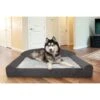 FurHaven Luxury Edition Orthopedic Bolster Cat & Dog Bed With Removable Cover