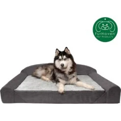 FurHaven Luxury Edition Orthopedic Bolster Cat & Dog Bed With Removable Cover -Cozy Paws 178891 PT3. AC SS1800 V1597084260