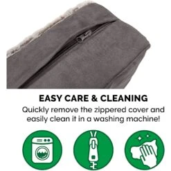 FurHaven Luxury Edition Orthopedic Bolster Cat & Dog Bed With Removable Cover -Cozy Paws 178891 PT8. AC SS1800 V1597096902