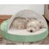 FurHaven Microvelvet Snuggery Gel Top Covered Cat & Dog Bed With Removable Cover -Cozy Paws 179003 MAIN. AC SS1800 V1612501897