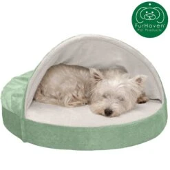 FurHaven Microvelvet Snuggery Gel Top Covered Cat & Dog Bed With Removable Cover -Cozy Paws 179003 PT3. AC SS1800 V1612502171