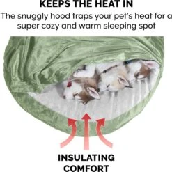 FurHaven Microvelvet Snuggery Gel Top Covered Cat & Dog Bed With Removable Cover -Cozy Paws 179003 PT6. AC SS1800 V1612505789