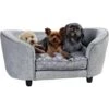 Enchanted Home Pet Quicksilver Sofa Cat & Dog Bed With Removable Cover, Medium, Silver