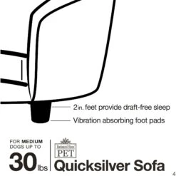 Enchanted Home Pet Quicksilver Sofa Cat & Dog Bed With Removable Cover, Medium, Silver -Cozy Paws 180292 PT4. AC SS1800 V1563226043