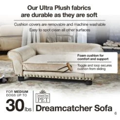 Enchanted Home Pet Dreamcatcher Sofa Cat & Dog Bed With Removable Cover, Caramel, Medium -Cozy Paws 180294 PT7. AC SS1800 V1563226049