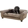 Enchanted Home Pet Rockwell Sofa Dog Bed With Removable Cover, Large, Pewter