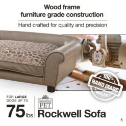 Enchanted Home Pet Rockwell Sofa Dog Bed With Removable Cover, Large, Pewter -Cozy Paws 180298 PT8. AC SS1800 V1563226405