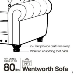 Enchanted Home Pet Wentworth Sofa Dog Bed With Removable Cover, Large, Charcoal Grey -Cozy Paws 180300 PT7. AC SS1800 V1563226429