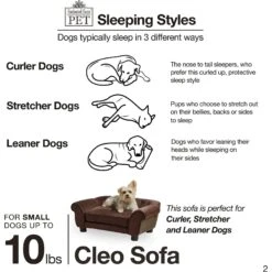 Enchanted Home Pet Cleo Sofa Cat & Dog Bed With Removable Cover, Small -Cozy Paws 180306 PT5. AC SS1800 V1563226370