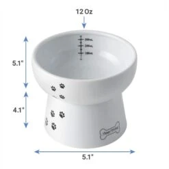 Necoichi Ceramic Elevated Dog Water Bowl, 12-oz -Cozy Paws 183509 PT1. AC SS1800 V1599584158