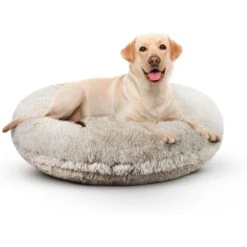Bessie + Barnie Signature Short Shag Luxury Extra Plush Faux Fur Bagel Dog & Cat Bed
