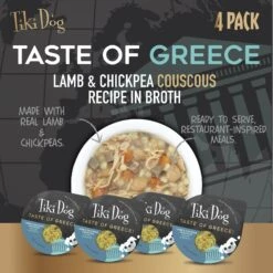Tiki Dog Taste Of Greece Lamb, Couscous & Chickpea Recipe In Broth Wet Dog Food, 3-oz Cup, Case Of 4 -Cozy Paws 186331 PT2. AC SS1800 V1576622110