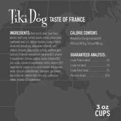 Tiki Dog Taste Of France Beef, Potatoes & Burgundy Recipe In Broth Grain-Free Wet Dog Food, 3-oz Cup, Case Of 4 -Cozy Paws 186335 PT5. AC SS1800 V1631197025