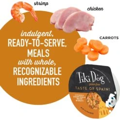 Tiki Dog Taste Of Spain Chicken & Shrimp Paella Recipe In Broth Gluten-Free Wet Dog Food, 3-oz Cup, Case Of 4 -Cozy Paws 186337 PT4. AC SS1800 V1631197286