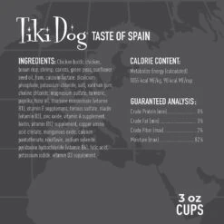 Tiki Dog Taste Of Spain Chicken & Shrimp Paella Recipe In Broth Gluten-Free Wet Dog Food, 3-oz Cup, Case Of 4 -Cozy Paws 186337 PT5. AC SS1800 V1631197610