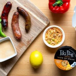 Tiki Dog Taste Of Spain Chicken & Shrimp Paella Recipe In Broth Gluten-Free Wet Dog Food, 3-oz Cup, Case Of 4 -Cozy Paws 186337 PT6. AC SS1800 V1576623283