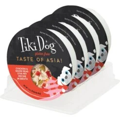 Tiki Dog Taste Of Asia Chicken & Snow Peas Stir Fry Recipe In Broth Gluten-Free Wet Dog Food, 3-oz Cup, Case Of 4 -Cozy Paws 186339 PT1. AC SS1800 V1631197029