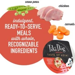 Tiki Dog Taste Of Asia Chicken & Snow Peas Stir Fry Recipe In Broth Gluten-Free Wet Dog Food, 3-oz Cup, Case Of 4 -Cozy Paws 186339 PT4. AC SS1800 V1631197607