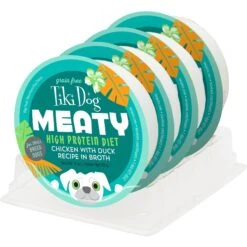 Tiki Dog Meaty High Protein Diet Chicken With Duck Recipe In Broth Grain-Free Wet Dog Food, 3-oz Cup, Case Of 4 -Cozy Paws 186347 PT1. AC SS1800 V1635538304