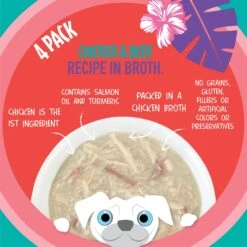 Tiki Dog Meaty High Protein Diet Chicken With Beef Recipe In Broth Grain-Free Wet Dog Food, 3-oz Cup, Case Of 4 -Cozy Paws 186351 PT1. AC SS1800 V1576624084