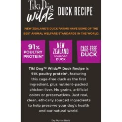 Tiki Dog Wildz Duck Recipe With Chicken Liver Grain-Free Wet Dog Food, 13.2-oz Can, Case Of 12 -Cozy Paws 186383 PT3. AC SS1800 V1576678997