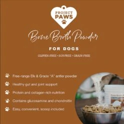Project Paws Premium Grade Bone Broth Dog Powder Supplement Food Topper -Cozy Paws 186832 PT3. AC SS1800 V1564428513