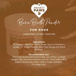 Project Paws Premium Grade Bone Broth Dog Powder Supplement Food Topper -Cozy Paws 186832 PT5. AC SS1800 V1564428446