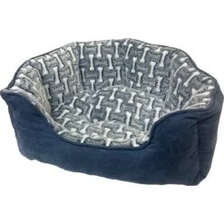 Ethical Pet Sleep Zone Bones Scallop Bolster Dog Bed
