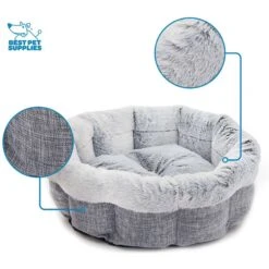 Best Pet Supplies Round Bolster Cat & Dog Bed -Cozy Paws 193151 PT2. AC SS1800 V1629249128