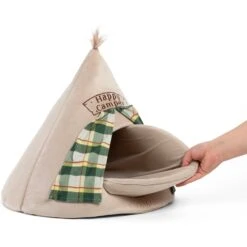 Best Friends By Sheri Novelty Hut Covered Cat & Dog Bed, Happy Camper -Cozy Paws 193351 PT3. AC SS1800 V1631682186