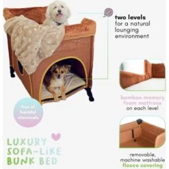 Petique Bedside Lounge Elevated Dog Bed -Cozy Paws 193996 PT4. AC SS1800 V1698154730