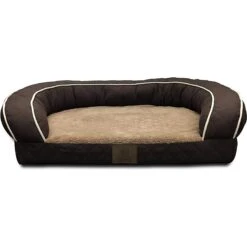 American Kennel Club AKC Quilted Orthopedic Bolster Cat & Dog Bed With Removable Cover